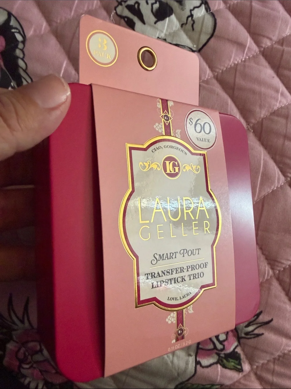 Laura Geller Pink and Magenta Lipstick Trio Packaging